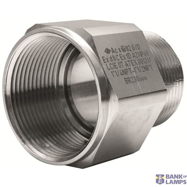Enlarger Hexagonal with O-Ring ATEX EXD Nickel Plated Brass M75-M90 Me image 1