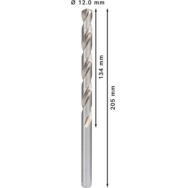 Metal drill bits HSS-G, DIN 340 12 x 134 x 205 mm 5 pcs. image 1