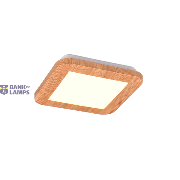 Camillus LED ceiling lamp 17x17 cm wood image 1