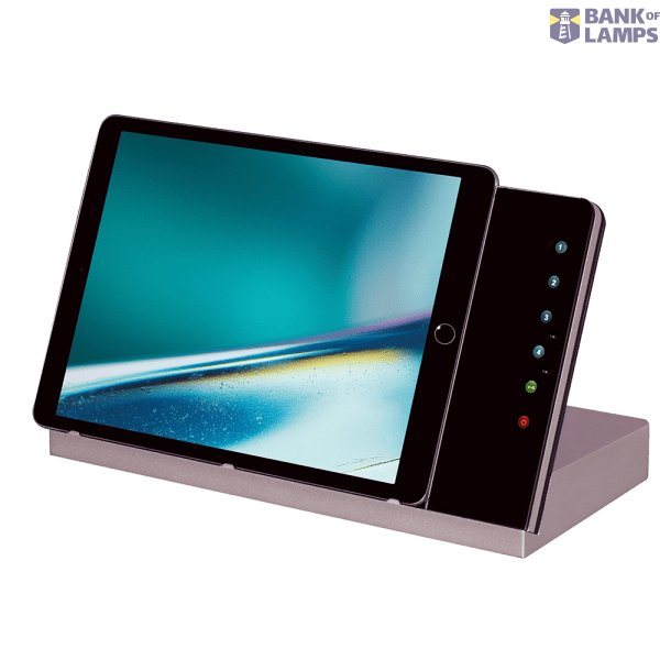 Table docking station with charging function, iPad locking and control function, housing rose, glass cover white image 1