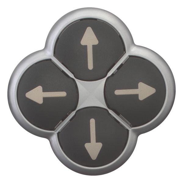 M22-D4-S-X7 Position pushbutton, RMQ-Titan, Actuators non-flush, momentary, black, 4-fold, opposing pushbuttons not mechanically interlocked, Bezel: titanium, arr image 3