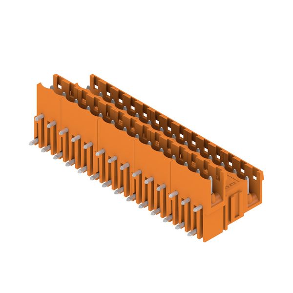 PCB plug-in connector, male header, open side, THT solder connection, 5.08 mm, Number of poles: 28, 90°, Solder pin length (l): 3.2 mm, tinned, orange, Box image 2