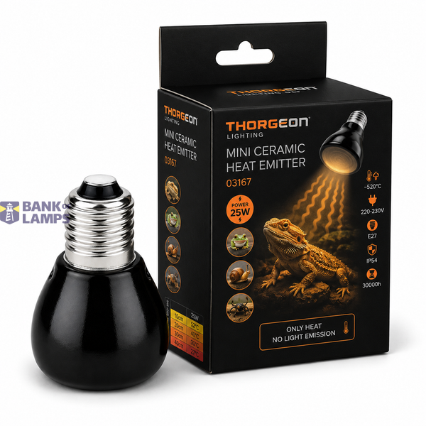 Mini Ceramic Heat Emitter 25W E27,  220-230V, Diameter 50mm image 1