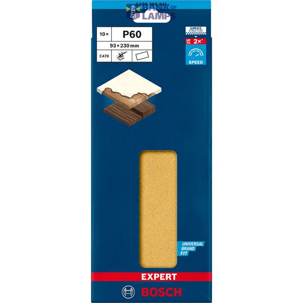 EXPERT C47 Sandpaper with no holes for Orbital Sanders 93 x 23 mm, G 6 1-pc image 1