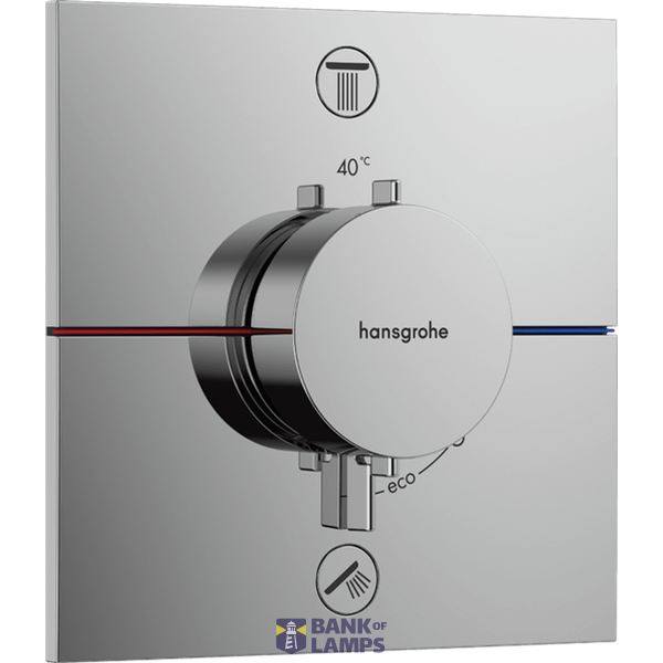 ShowerSelect Comfort E thermostatic shower head, 2 outlets, chrome image 1