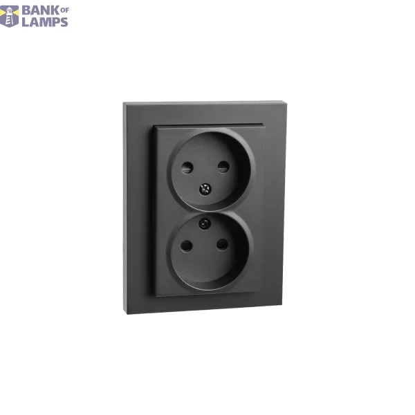 DOUBLE OUTLET REHAB RECESSED CLASS II BLACK 6-PACK image 1
