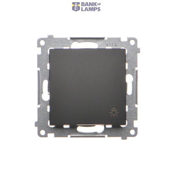 Light push button, (module), 10AX, quick connection, black matt image 1