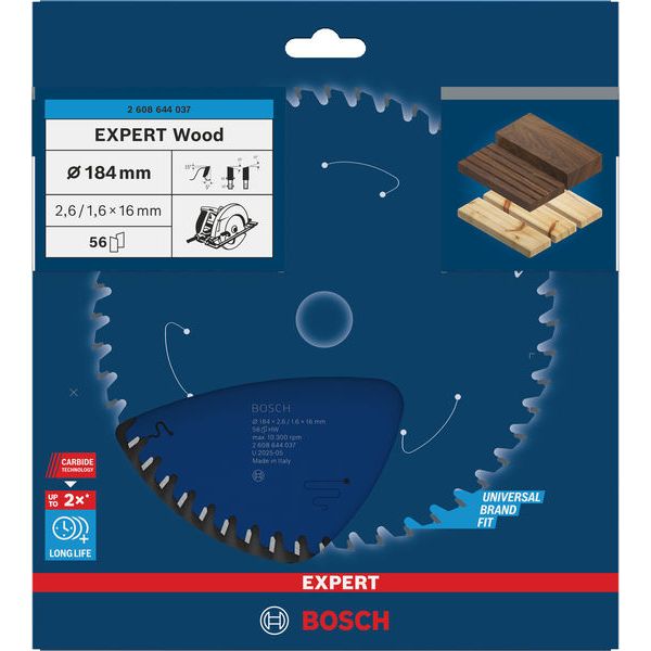 Circular saw blade Expert for Wood 184 x 16 x 2,6 mm, 56 image 1