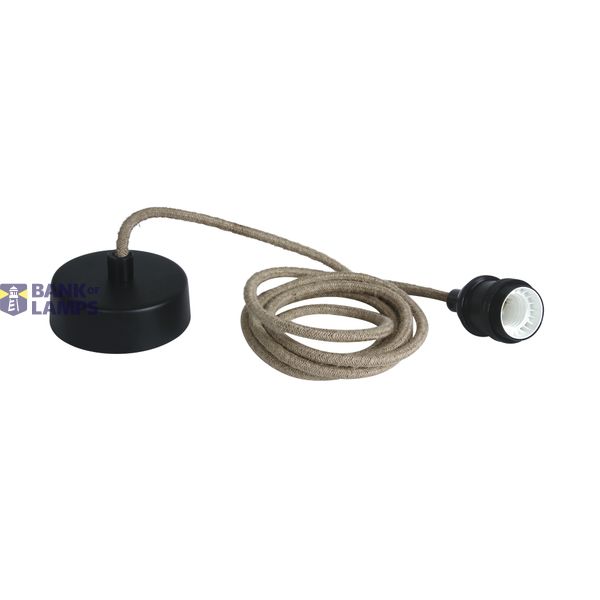 BLACK E27 ROPE WIRE 2m SUSPENSION image 1