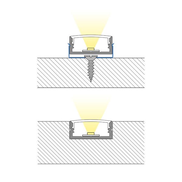 Attached aluminum profile black PF 24x10 mm black diffuser 2m ML-761.339.43.2 image 1