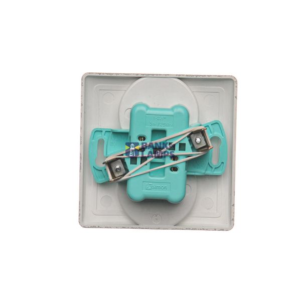 Triple switch with backlight, LED not replaceable Color: blue, (module), 10AX, quick connection, satin, metallized image 1