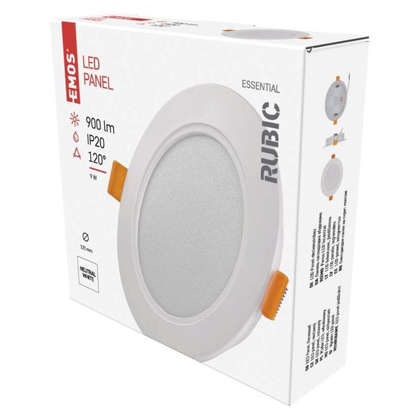 LED recessed luminaire RUBIC, round, white, 9W, neutral white image 1