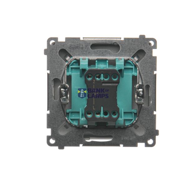 IP two-circuit switch, LED illuminated, (module), 10AX, quick connection, cream white/electro white image 1