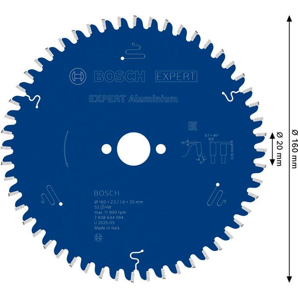 Circular saw blade Expert for Aluminium 160 x 20 x 2,2 mm, 52 image 2