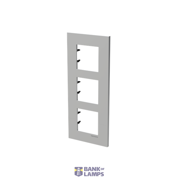 Frame 3-gang / 2+2+2-modules - Niessen logo - S - Silver image 2