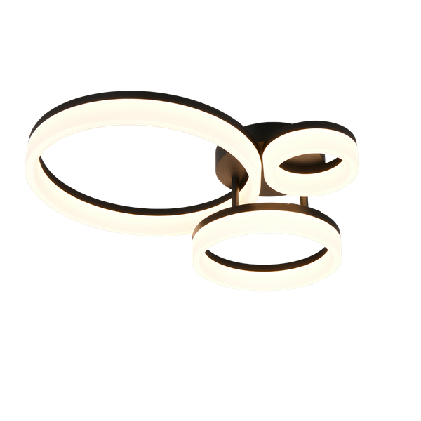 Scope LED ceiling lamp 3-pc matt black image 1