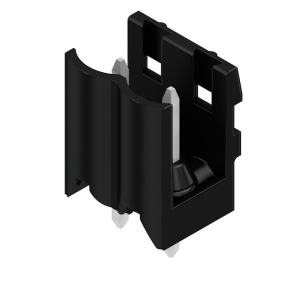 PCB plug-in connector, male header, open side, THT solder connection, 5.00 mm, Number of poles: 2, 180°, Solder pin length (l): 3.2 mm, tinned, black, Box image 4