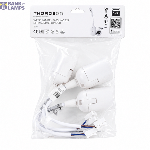 Fast Connection Lamp Holder E27 White (3-Pack Blister) image 2