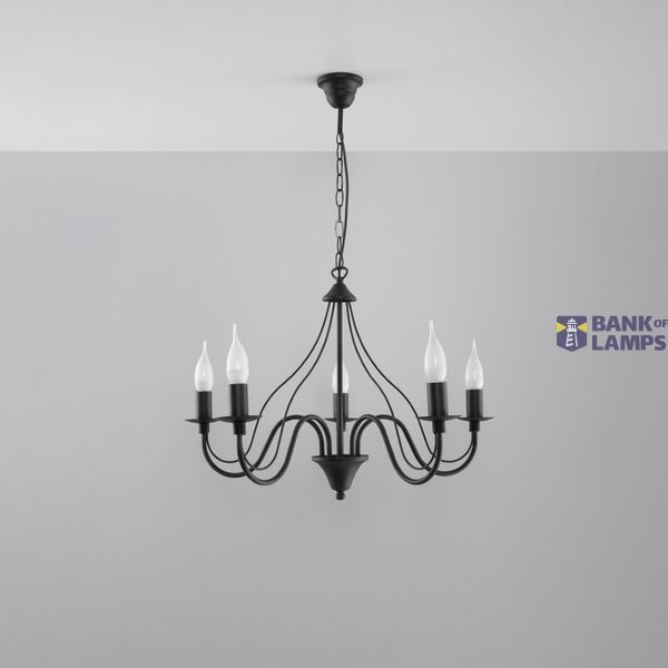 MINERVA CHANDELIER 5 BLACK E14 5X40W IP20 image 9