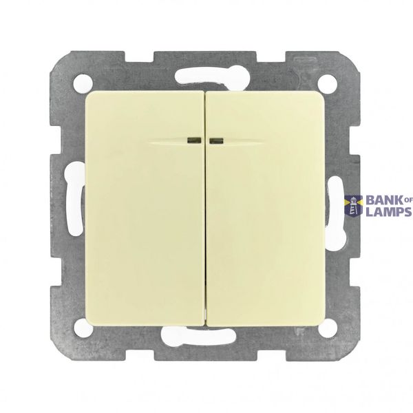 Linnera-Rollina Q C Illuminated Two Gang Switch Beige image 1