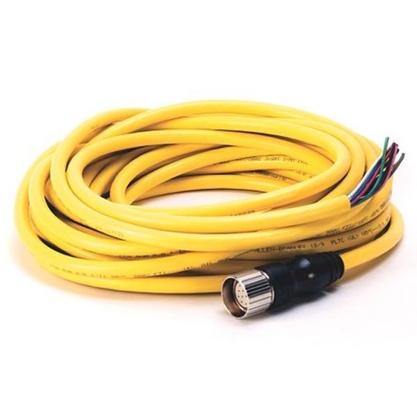 Allen-Bradley, 889M-FX9AE-10, M23, Female, Straight, 12-P/ 9-Con, PVC Cable, Yellow, Unshielded, IEC Color Coded, No Connector, 10 meter (32.8 feet) image 1