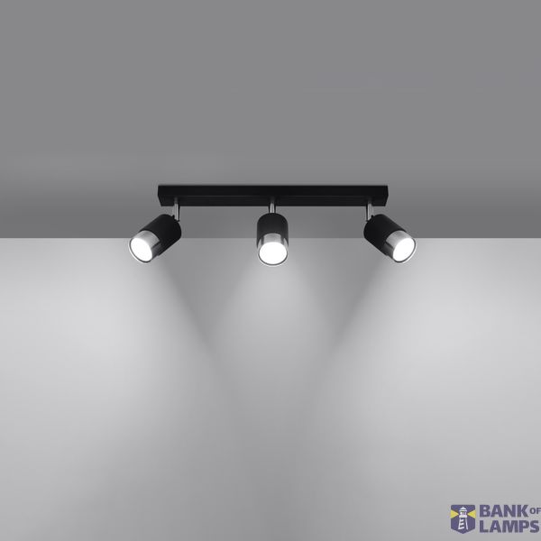 CEILING LAMP NERO 3 BLACK/CHROME GU10 3X40W IP20 image 7