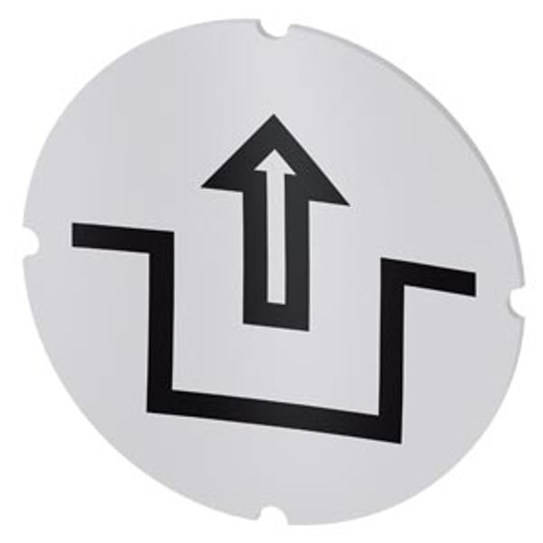 Inscription plate for illuminated pushbutton, round, milky, icon: Unlock image 1