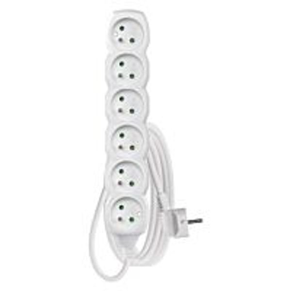 EMOS Extension cord 3m 6-socket white PVC 1.5mm2 image 1