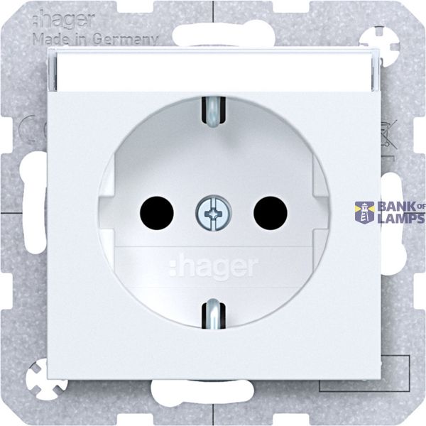 SCHUKO wall socket, text-type, Safety Plus, plug-in type, A.x/C.x white size image 1