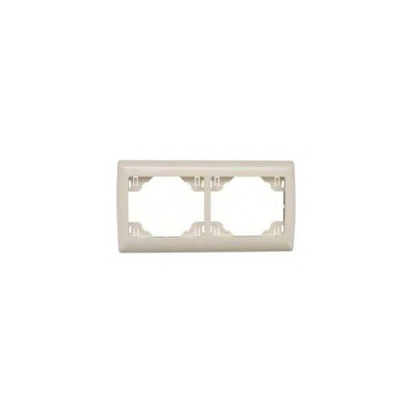 DOUBLE HORIZ FRAME IVORY/MAHOGNY image 1