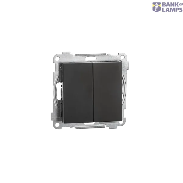 SWITCH FLUSH MOUNTED 1+1 S BLACK 6-PACK image 1