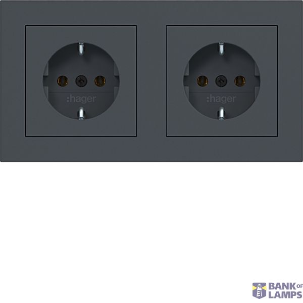 WCD RA 2V (duo box), cover frame, wired, single class, A.1 anthracite image 1