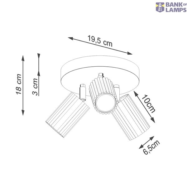 STYLISH BLACK CARBON CEILING LAMP ADJUSTABLE SPOTLIGHTS ON A 3XGU10 ROSEC image 9