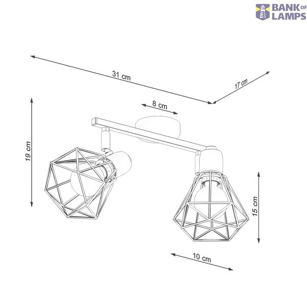 CEILING LAMP ARTEMIS 2 BLACK E14 2X40 IP20 image 6