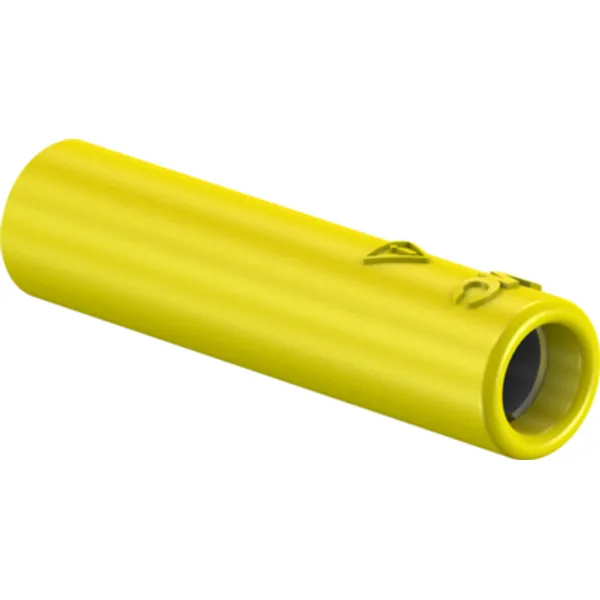 4 mm screw-on adapter, screw connection, CAT II, yellow, 23.1035-24 image 1