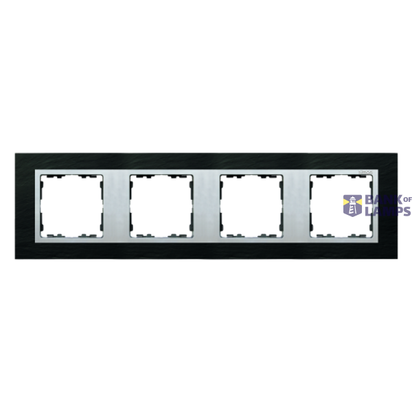Quadruple frame, metal, Slate / Aluminum image 1