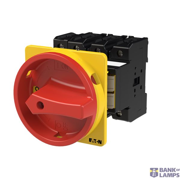 P3 Main switch, 80 A,Rear mounting, 4 pole, Form V/SVB, Red, Door coup image 2