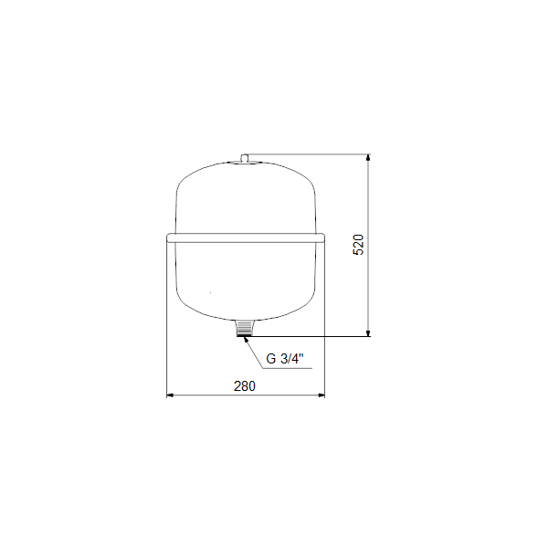 Expansion tank GT-U-25 PN16 G¾&quot; V, vertical, bladder image 2