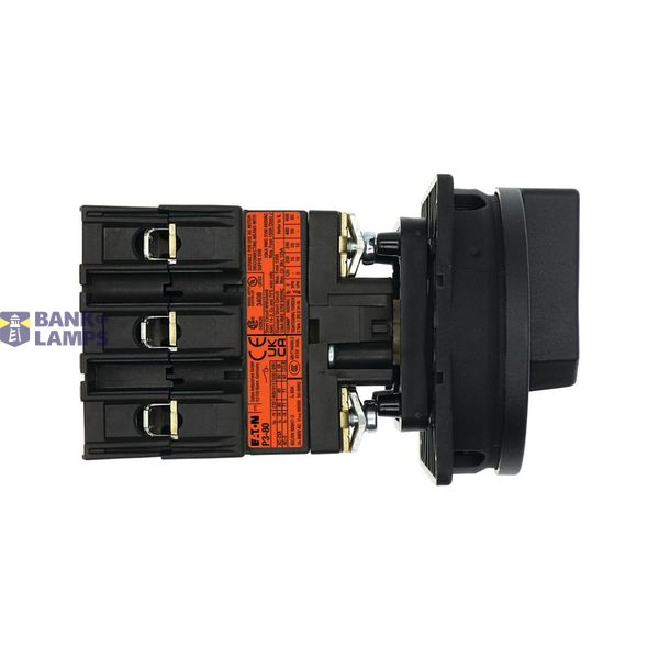 P3 Main switch, 80 A,Rear mounting, 4 pole, Form V/SVB, Black, Door co image 6