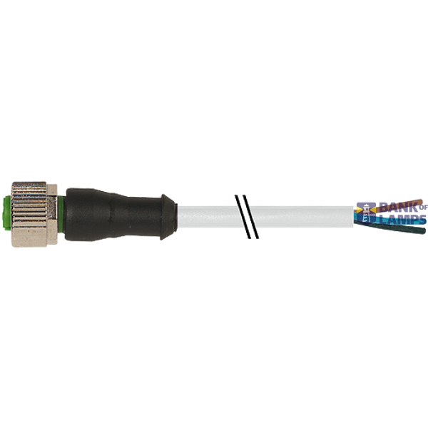 M12 female 0° A-cod. with cable PUR 3x0.75 gy UL/CSA+drag 4.0m image 1