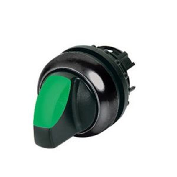 M22S-WLK3-G Illuminated selector switch actuator, RMQ-Titan, With thumb-grip, momentary, 3 positions, green, Bezel: black image 2