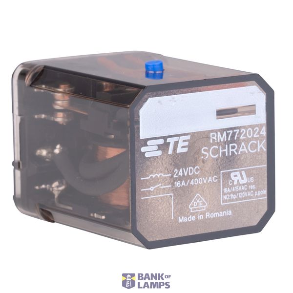 Power Relay 3 C/O 24VDC 16A, plain cover, AMP Faston 187 image 1