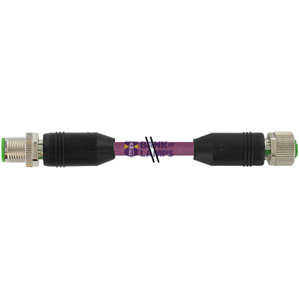 M12 male 0° / M12 female 0° B-cod. shielded PUR 1x2xAWG24 vt 41m image 2