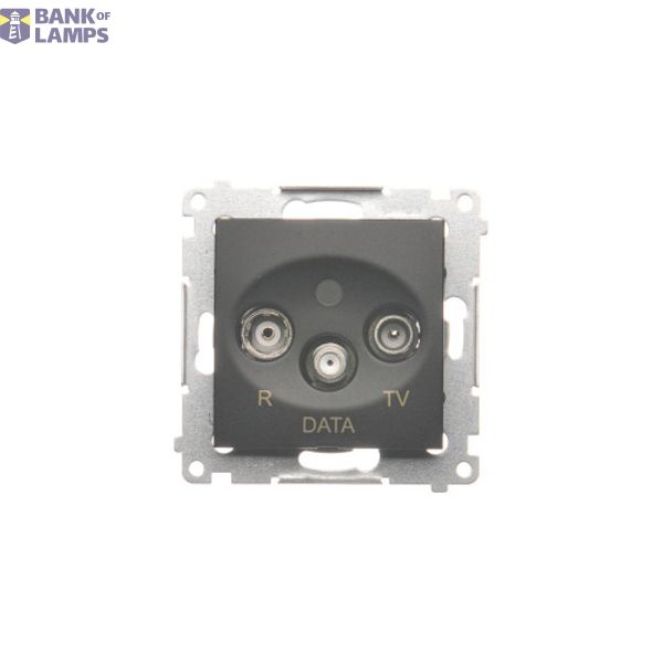 R-TV-DATA socket, atten.: 10dB, black matt image 1