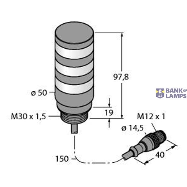 LED Signal Light Tower Light   TL50BLGYRQP image 1