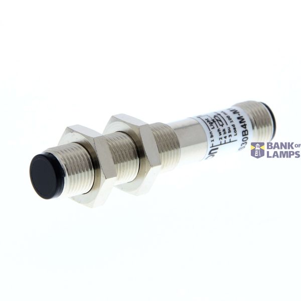 Photoelectric sensor, M12 brass housing, diffuse, 300 mm teachable, PN image 1