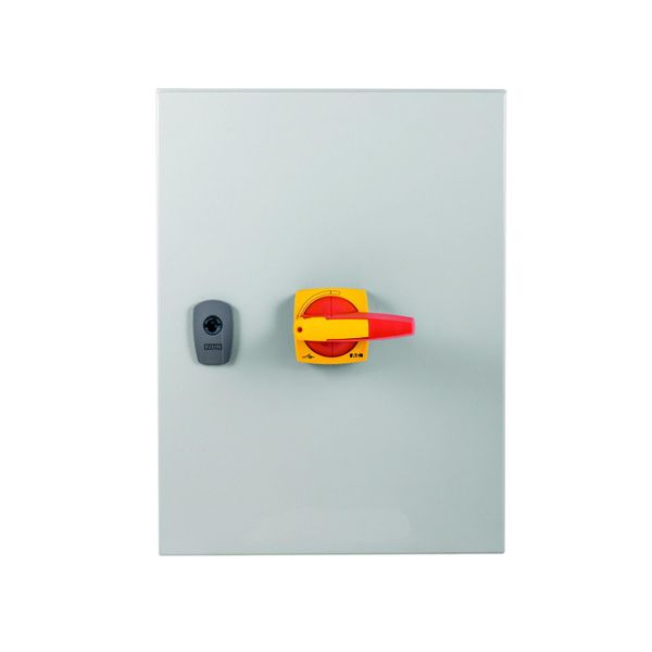 DMM-160/4/SE4/P-R Switch-disconnector, DMM, 160 A, 4 pole, Emergency switching off function, With red rotary handle and yellow locking ring, in steel enclosure image 14
