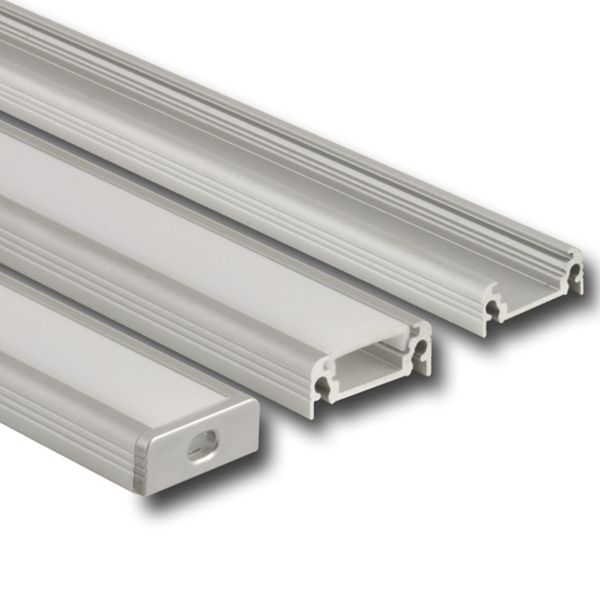 Attached aluminum profile PU 20x8 mm White diffuser 2 m image 1