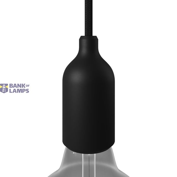 Silicone E27 lamp holder kit with hidden cable clamp image 1