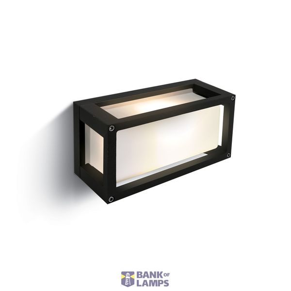 BLACK E27 12W WALL LIGHT IP54 image 1